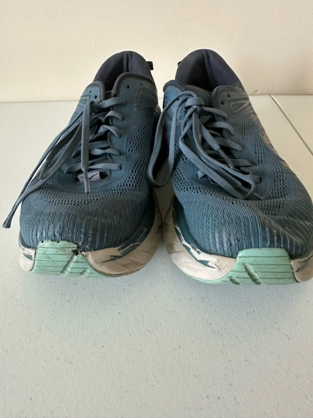Hoka unisex Light Blue Athletic Running Shoes size 10.5, pre owned